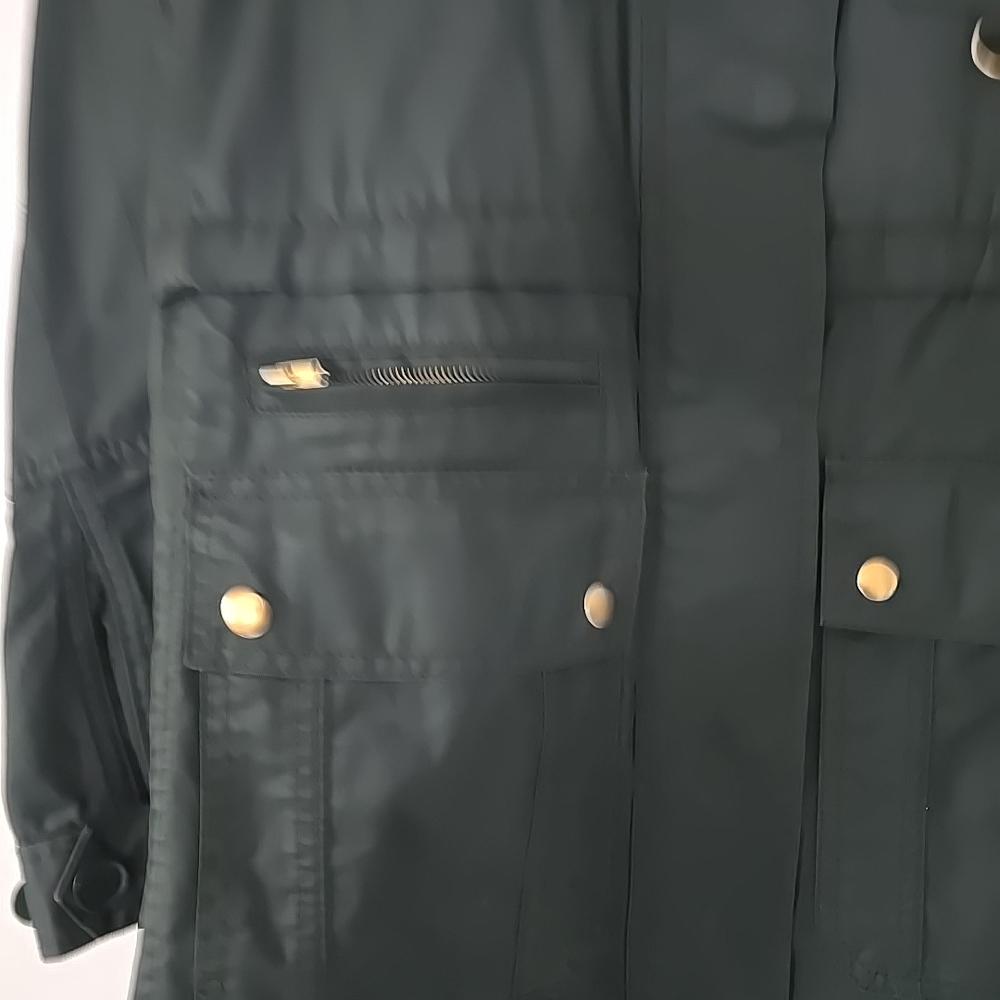 J. Crew Downtown Field Jacket XXS Army Green - Classic Utility Chore Coat Gold H - Picture 9 of 14